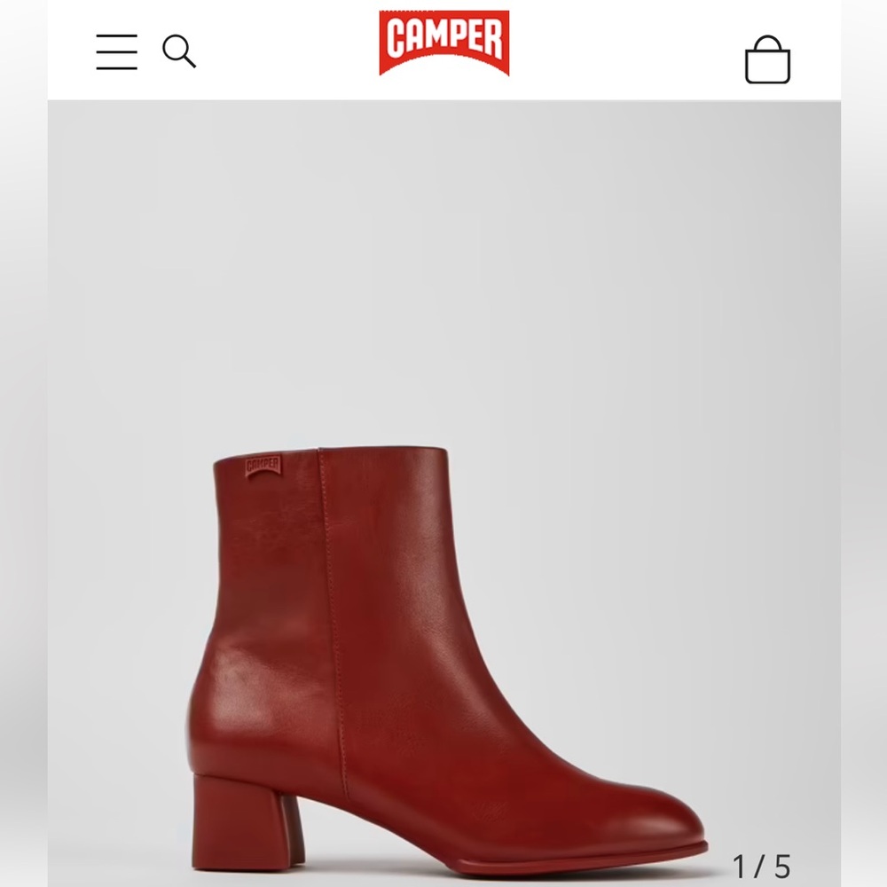 Camper “Katie” Red Ankle Boots